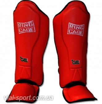 Щитки для захисту гомілки і стопи RING TO CAGE Platinum GelTech MMA Muay Thai Shin Guard RC15LE червоні