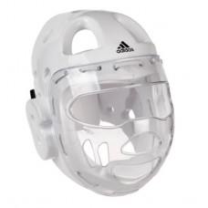 Шолом для Тхеквондо Adidas із захисною маскою з ліцензією WTF (білий, ADITHGM01) 