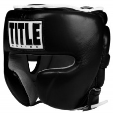 Шолом Title Boxing Leather Sparring Headgear Black