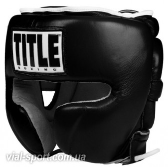 Шолом Title Boxing Leather Sparring Headgear Black