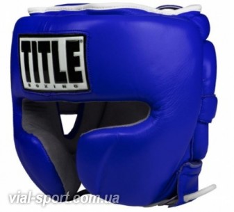 Шолом Title Boxing Leather Sparring Headgear Blue