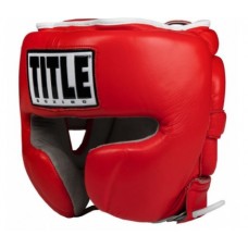 Шолом Title Boxing Leather Sparring Headgear Red