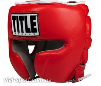 Шолом Title Boxing Leather Sparring Headgear Red