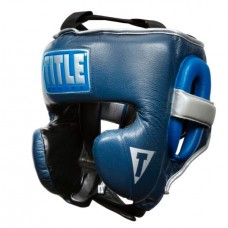 Шолом захисний TITLE Boxing Royalty Leather Training Headgear Королівський синій