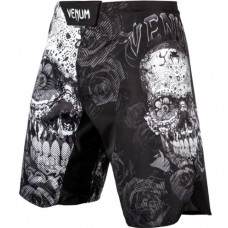 Шорти для MMA Venum Santa Muerte 3.0 Fightshorts Black White