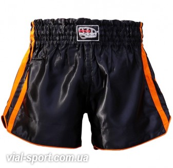 Шорти для тайського боксу (Muay Thai) FIREPOWER ST-15-Black-Orange