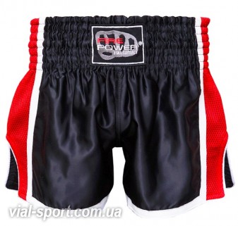 Шорти для тайського боксу (Muay Thai) FIREPOWER ST-16-Black-Red