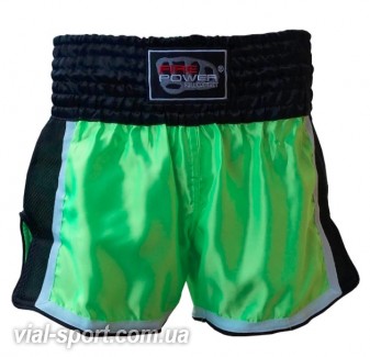 Шорти для тайського боксу (Muay Thai) FIREPOWER ST-16-Lime-Black