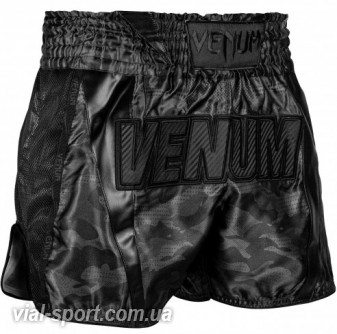 Шорти для тайського боксу Venum Full Cam Muay Thai Shorts Urban Camo Black Black