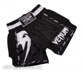 Шорти для тайського боксу Venum Giant Muay Thai Shorts Black White