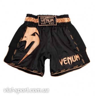 Шорти для тайського боксу VENUM Giant Muay Thai Shorts чорно / золоті