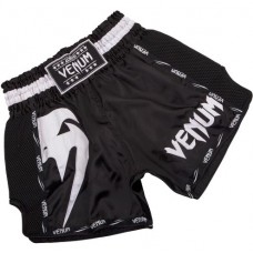 Шорти для тайського боксу VENUM Giant Muay Thai Shorts чорно / білі