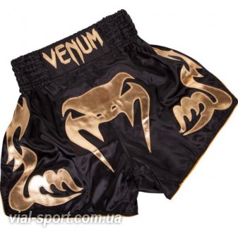 Шорти для тайського боксу Venum Inferno Muay Thai Shorts Black Gold