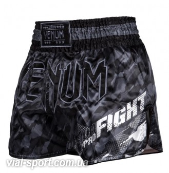 Шорти для тайського боксу Venum Tecmo Muay Thai Shorts Dark Grey