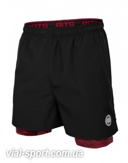 Шорти PIT BULL Mens Performance Shorts Mesh Чорний / червоний