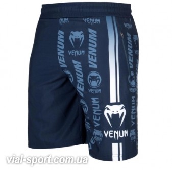 Шорти Venum Logos Training Shorts Navy Blue White