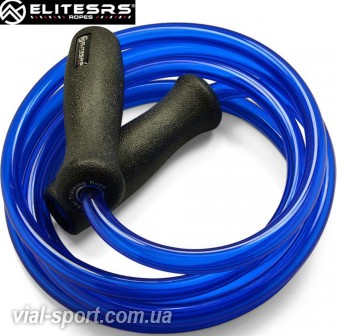 Скакалка з обтяженими рукоятками ELITESRS HEAVY MUAY THAI POWER ROPE синя 244 см 550 г