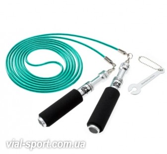 Скакалка швидкісна BUDDY LEE AERO SPEED GREEN JUMP ROPE with CABLE&PVC срібло