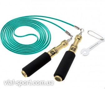 Скакалка швидкісна BUDDY LEE AERO SPEED GREEN JUMP ROPE with CABLE&PVC золота