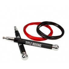Скакалка швидкісна TITLE Boxing Deluxe Adjustable Speed Rope 2 шнура чорний / червоний 300 см