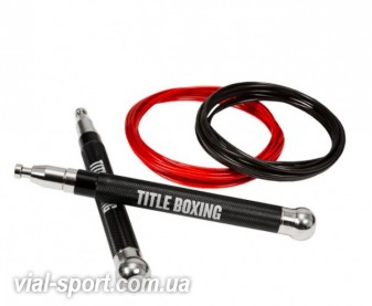 Скакалка швидкісна TITLE Boxing Deluxe Adjustable Speed Rope 2 шнура чорний / червоний 300 см