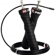 Швидкісна скакалка PROCIRCLE Speed Jump Rope Nature Handle Adjustable with Ball Bearings чорний 300см