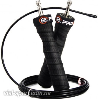 Швидкісна скакалка PROCIRCLE Speed Jump Rope Nature Handle Adjustable with Ball Bearings чорний 300см