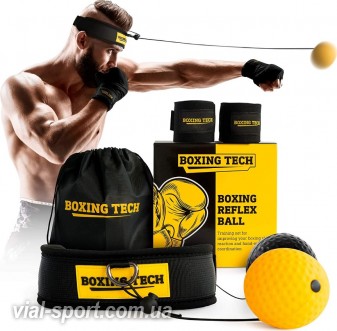 Швидкісний м'яч-тренажер Файтбол BOXING TECH Reflex Ball Headband Set 2 м'ячі BTR2set