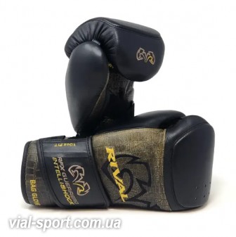 Снарядні боксерські рукавички RIVAL RFX-GUERRERO INTELLI-SHOCK BAG GLOVE CROC SKIN EDITION RFX-G-IS-2.0-CRS чорний крокодил