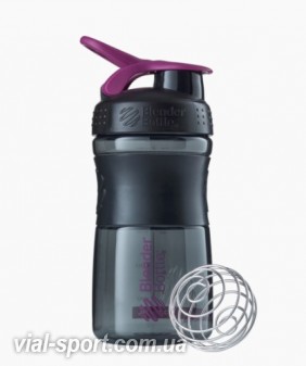 Спортивна пляшка-шейкер BlenderBottle SportMixer 590ml Black / Plum (ORIGINAL)