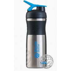 Спортивна пляшка-шейкер BlenderBottle SportMixer Stainless Steel Cyan 820мл (з нержавіючої харчової сталі)