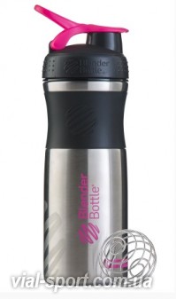 Спортивна пляшка-шейкер BlenderBottle SportMixer Stainless Steel Pink 820мл (з нержавіючої харчової сталі)