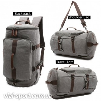 Спортивна сумка-рюкзак BAOSHA HB-26 3-Ways Vintage Canvas Men Holdall Weekend Travel Duffel Bag