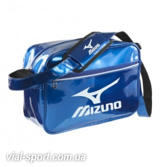 Сумка лакова Mizuno. Колір Синій. Білий логотип Mizuno. Розмір S (36x14x25cm)