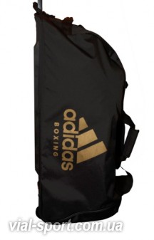 Сумка на колесах Adidas ADIACC057B. Колір чорний, золотий логотип adidas boxing