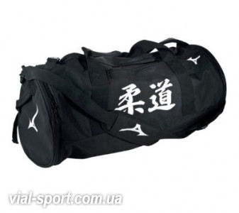 Сумка округла MuityWays Mizuno. Колір Чорний. Білий логотип Judo. Розмір 65 * 30 * 30 см