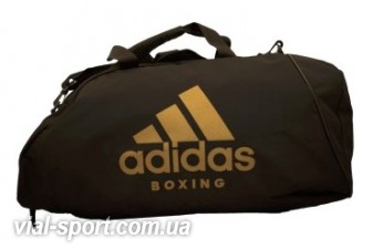 Сумка-рюкзак (2 в 1) Adidas ADIACC052B. Колір чорний, золотий логотип Boxing
