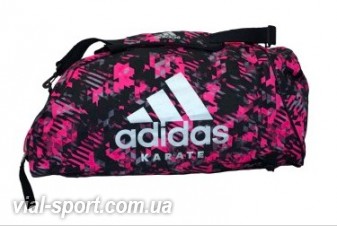 Сумка-рюкзак (2 в 1) Adidas ADIACC058K. колір камуфляж рожевий, срібний логотип adidas.. Матеріал 600D Polyester