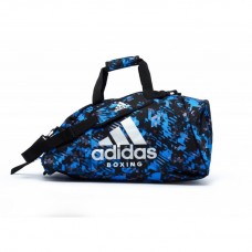 Сумка-рюкзак (2в1) з срібним логотипом Adidas Boxing (синій камуфляж, ADIACC058B)