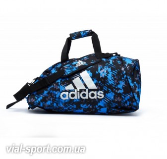 Сумка-рюкзак (2в1) з срібним логотипом Adidas (синій камуфляж, ADIACC058MA)