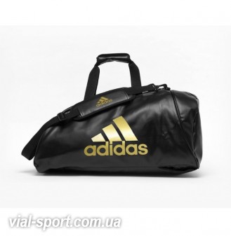 Сумка-рюкзак (2в1) з золотим логотипом Adidas Wako (чорний, ADIACC051WAKO)