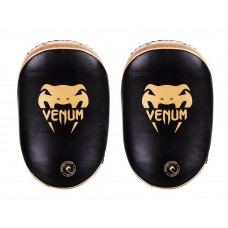 Тай-Педи Venum Kick Pads Leather Black Gold