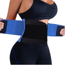 Термо-пояс для схуднення на липучці FOUMECH Women's Waist Trainer Belt-Waist чорний / синій