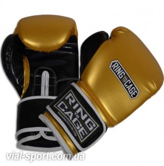 Тренувальні боксерські рукавички RING TO CAGE Gym Training Gloves RKBG золото/чорний