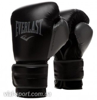 Тренувальні рукавички EVERLAST Powerlock-2 Hook & Loop Training Gloves (з синтетичної шкіри) чорні