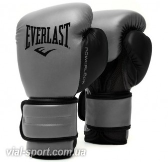 Тренувальні рукавички EVERLAST Powerlock-2 Hook & Loop Training Gloves (з синтетичної шкіри) сірий