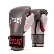 Тренувальні рукавички EVERLAST Powerlock Hook &amp; Loop Training Gloves (з синтетичної шкіри) сірий / червоний