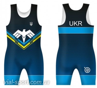 Трико UWW Ukr orel gradient blue синє