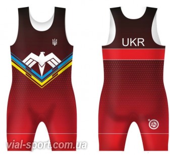 Трико UWW Ukr orel red gradient червоне