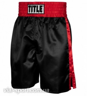 Труси боксерські TITLE Professional Boxing Trunks чорний/червоний